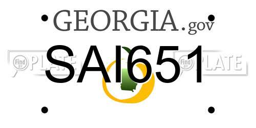 SAI651 Georgia License Plate