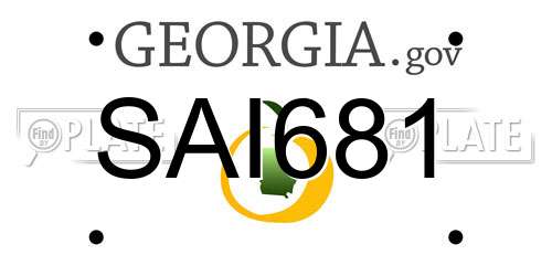 SAI681 Georgia License Plate