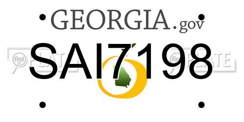 SAI7198 Georgia License Plate