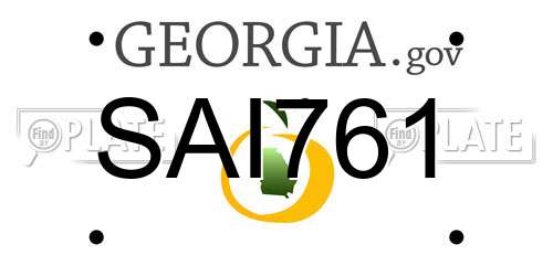 SAI761 Georgia License Plate