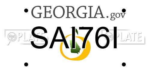 SAI76I Georgia License Plate