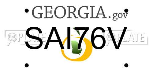 SAI76V Georgia License Plate
