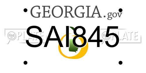 SAI845 Georgia License Plate
