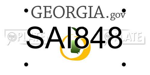 SAI848 Georgia License Plate