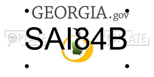 SAI84B Georgia License Plate