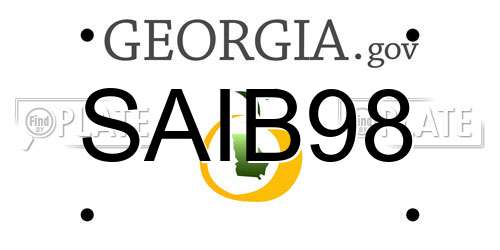 SAIB98 Georgia License Plate