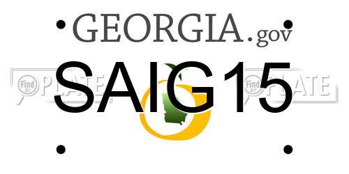 SAIG15 Georgia License Plate