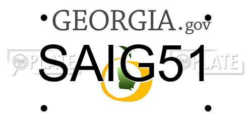 SAIG51 Georgia License Plate
