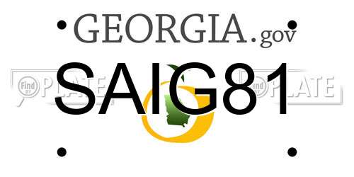 SAIG81 Georgia License Plate