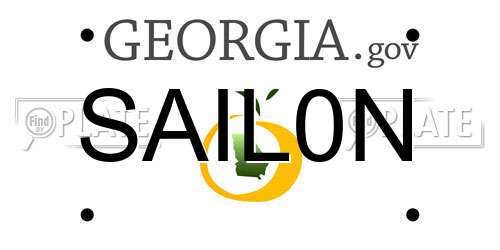 SAIL0N Georgia License Plate