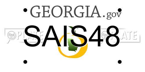 SAIS48 Georgia License Plate