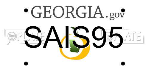 SAIS95 Georgia License Plate