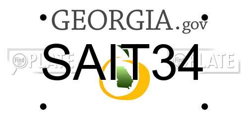 SAIT34 Georgia License Plate