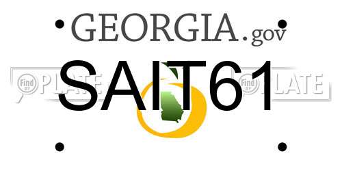 SAIT61 Georgia License Plate