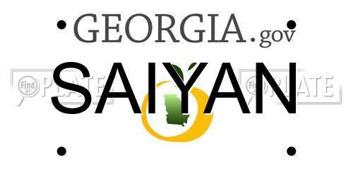 SAIYAN Georgia License Plate