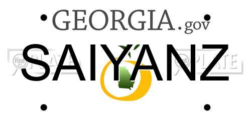 SAIYANZ Georgia License Plate