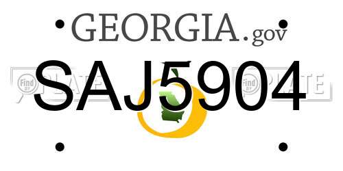 SAJ5904 Georgia License Plate