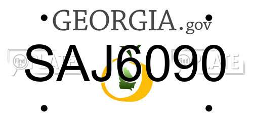 SAJ6090 Georgia License Plate