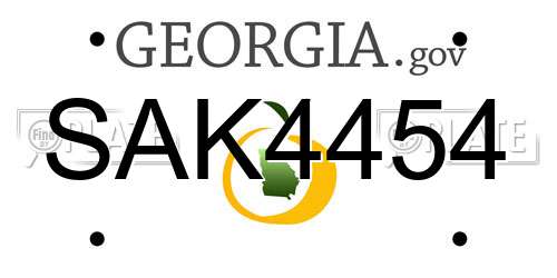 SAK4454 Georgia License Plate