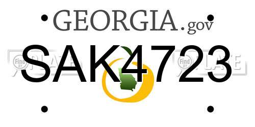 SAK4723 Georgia License Plate