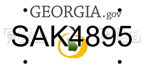 SAK4895 Georgia License Plate