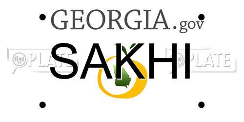 SAKHI Georgia License Plate