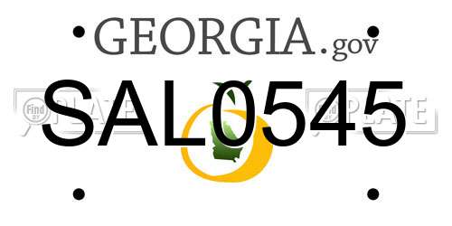 SAL0545 Georgia License Plate