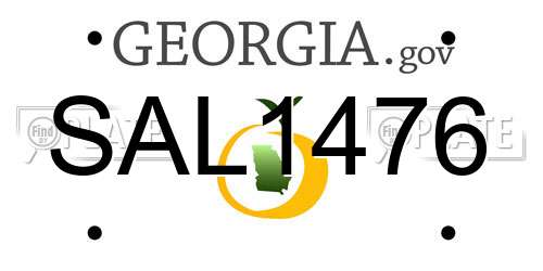 SAL1476 Georgia License Plate