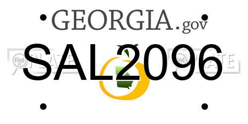 SAL2096 Georgia License Plate