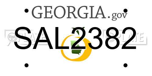 SAL2382 Georgia License Plate