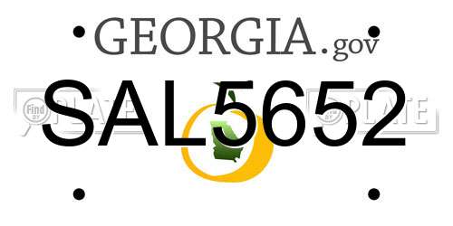SAL5652 Georgia License Plate