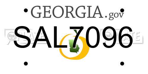 SAL7096 Georgia License Plate
