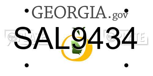 SAL9434 Georgia License Plate