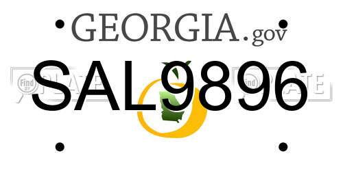 SAL9896 Georgia License Plate