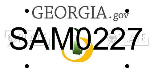 SAM0227 Georgia License Plate