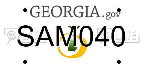 SAM040 Georgia License Plate