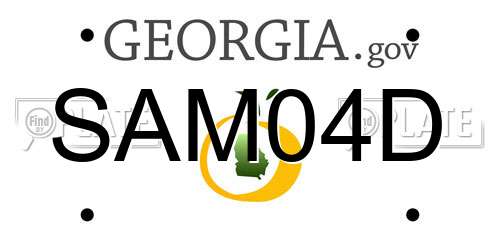 SAM04D Georgia License Plate