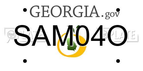 SAM04O Georgia License Plate
