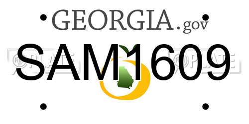 SAM1609 Georgia License Plate