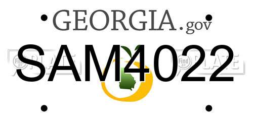 SAM4022 Georgia License Plate