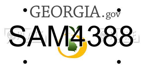 SAM4388 Georgia License Plate