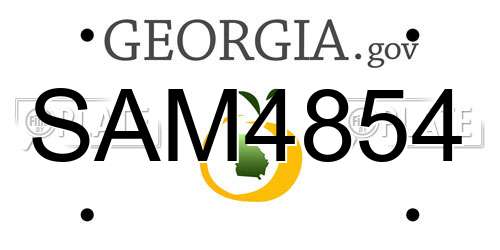 SAM4854 Georgia License Plate