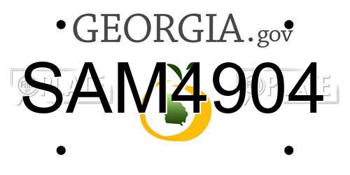 SAM4904 Georgia License Plate