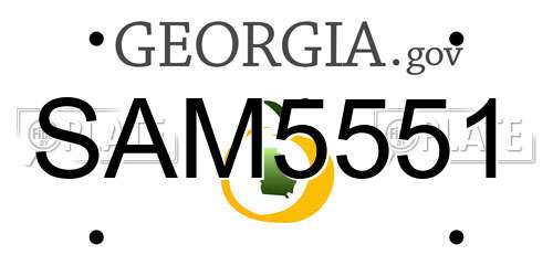 SAM5551 Georgia License Plate