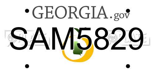 SAM5829 Georgia License Plate