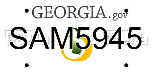 SAM5945 Georgia License Plate
