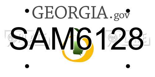 SAM6128 Georgia License Plate