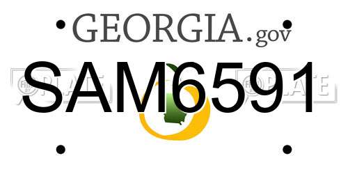 SAM6591 Georgia License Plate