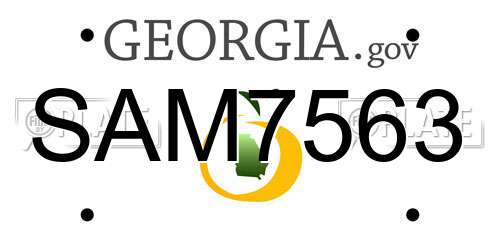 SAM7563 Georgia License Plate