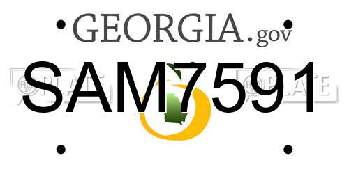 SAM7591 Georgia License Plate